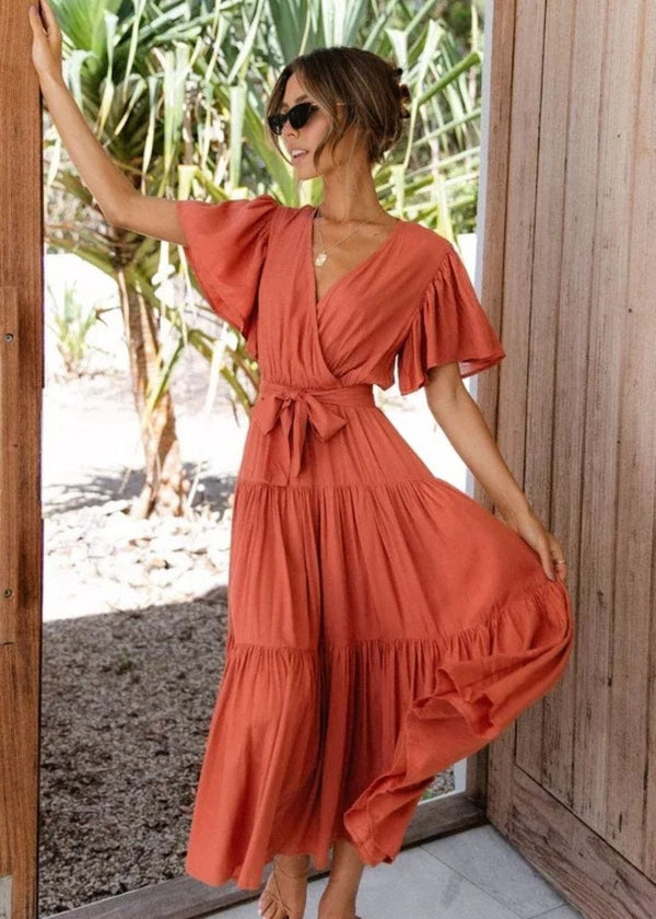 Robe terracotta mariage bohème chic