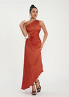 Robe asymetrique terracotta