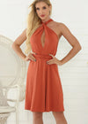 Robe courte couleur terracotta