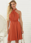 Robe courte couleur terracotta