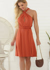 Robe courte couleur terracotta