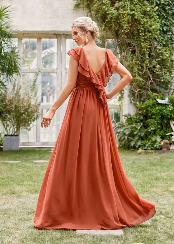 Robe invitée mariage terracotta