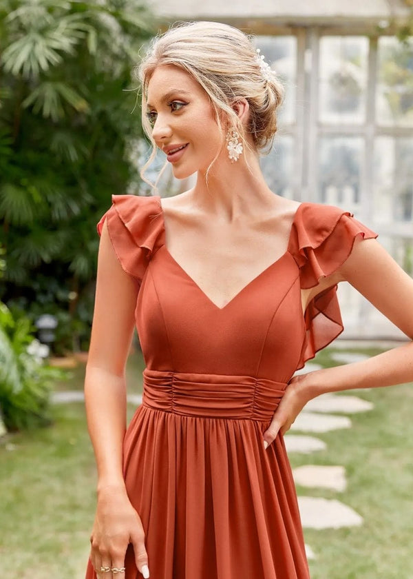 Robe invitée mariage terracotta