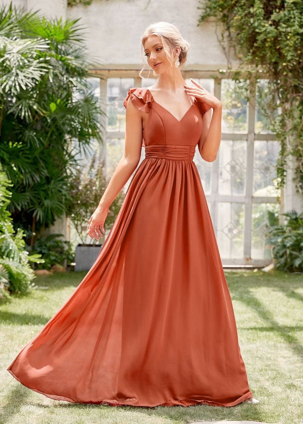 Robe invitée mariage terracotta