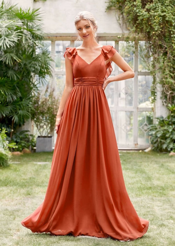 Robe invitée mariage terracotta