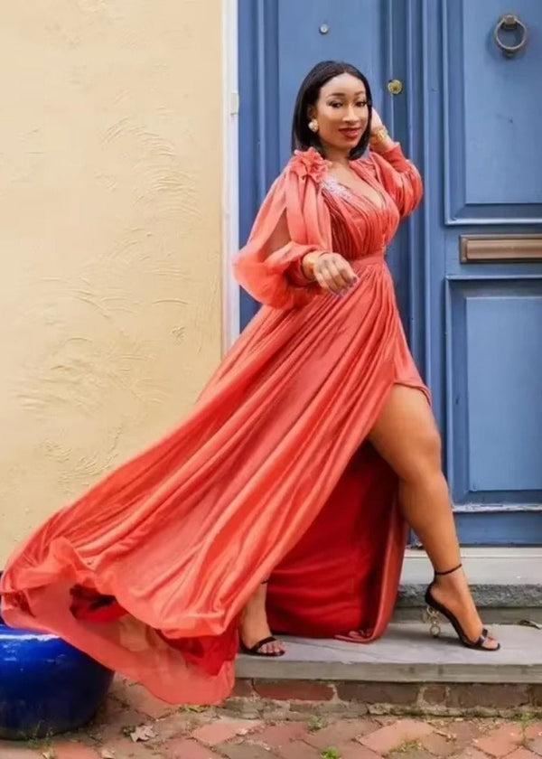 Robe terracotta mariage grande taille