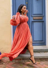 Robe terracotta mariage grande taille