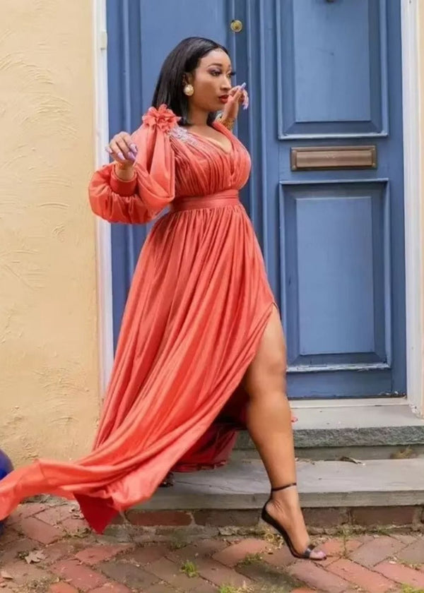 Robe terracotta mariage grande taille