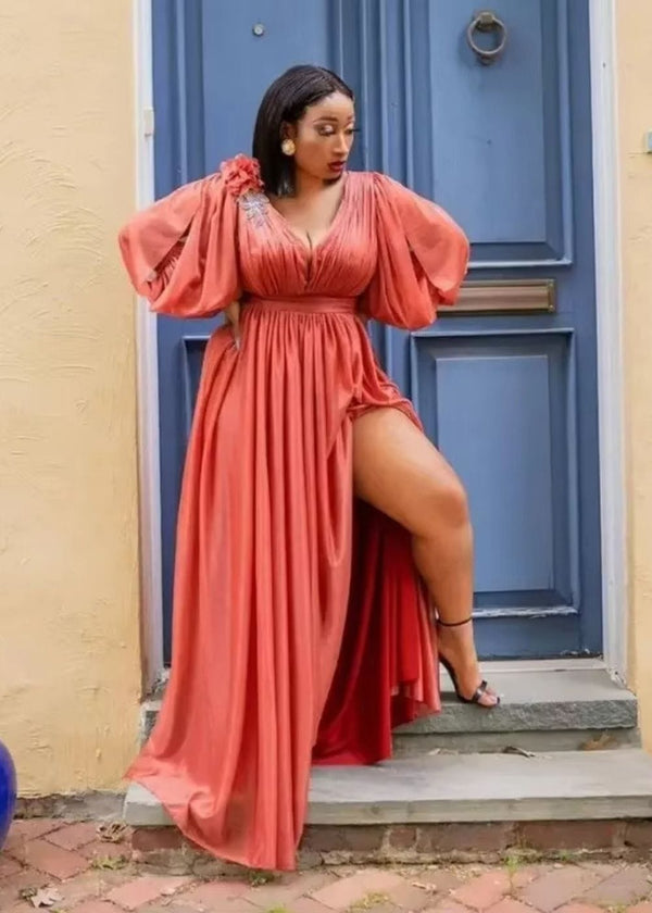 Robe terracotta mariage grande taille