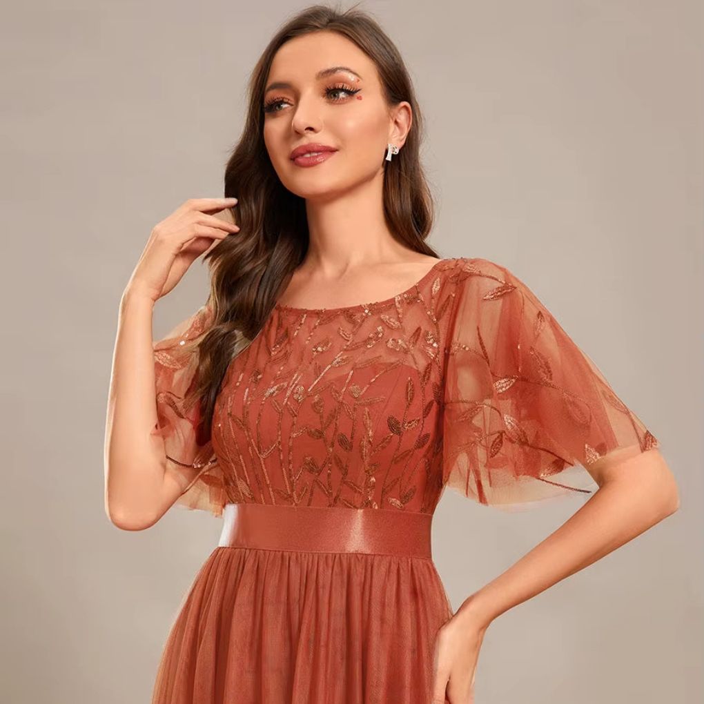 robe cérémonie couleur terracotta