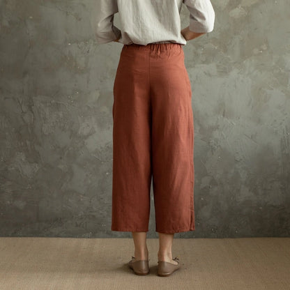 pantalon terracotta féminin
