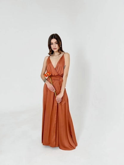 robe longue rouille mariage