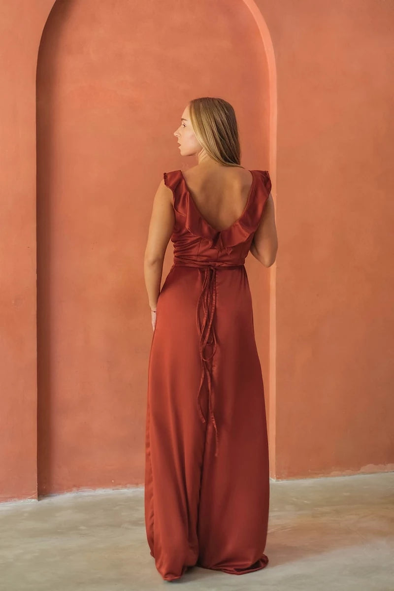 robe cocktail mariage terracotta