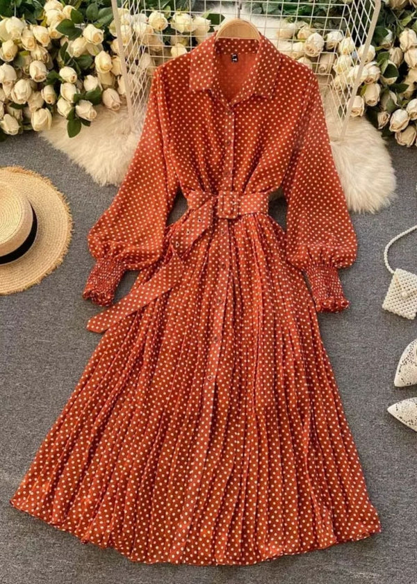 Robe à pois Terracotta