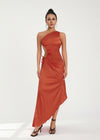 Robe asymetrique terracotta