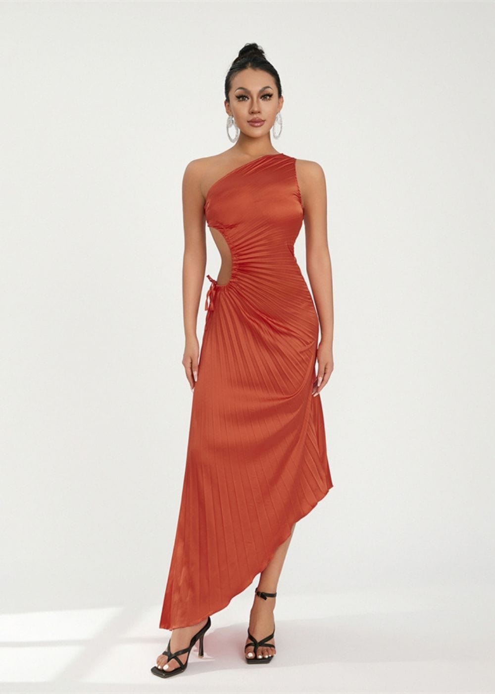 Robe asymetrique terracotta