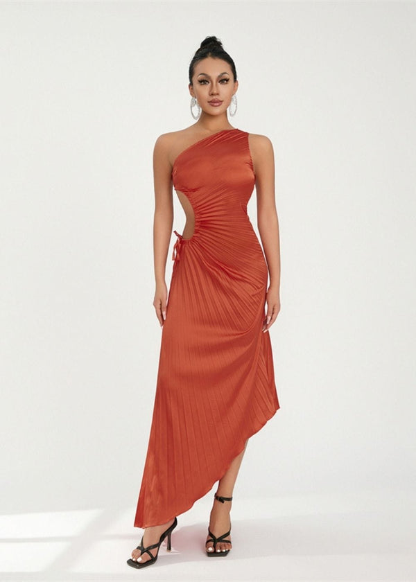 Robe asymetrique terracotta