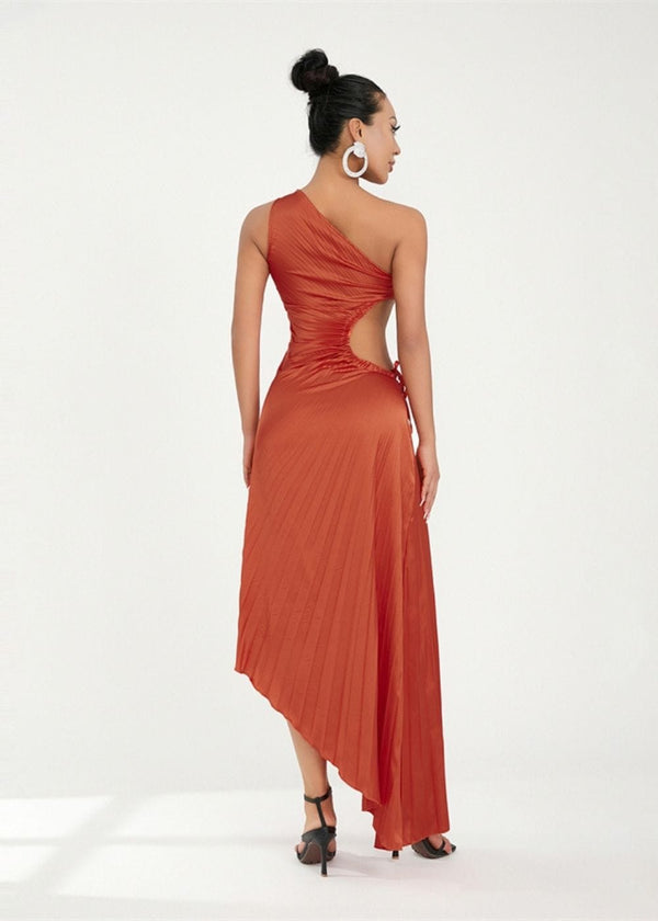 Robe asymetrique terracotta
