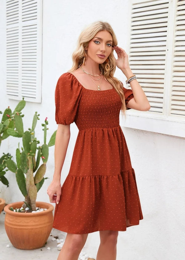 Robe bohème chic terracotta
