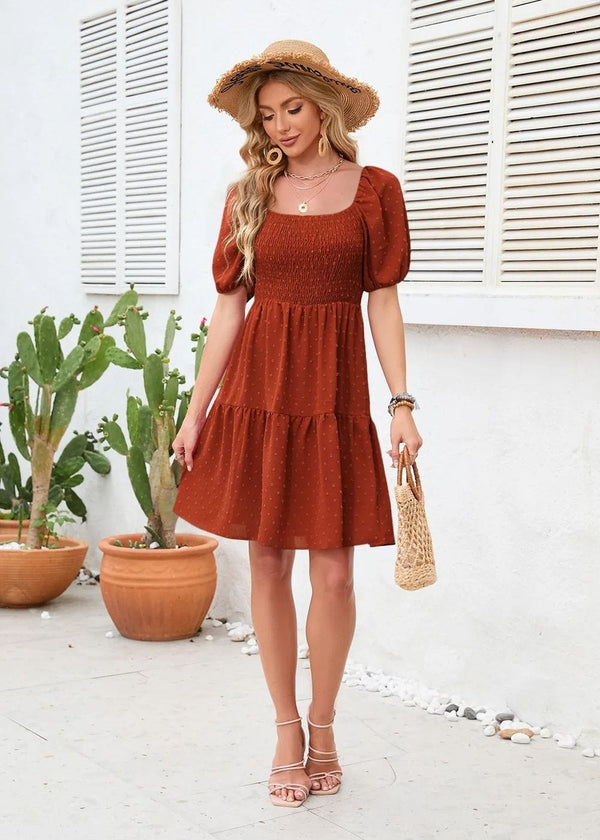 Robe bohème chic terracotta