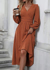 Robe cache coeur longue terracotta