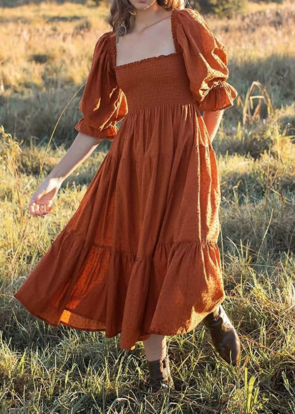 Robe champêtre terracotta