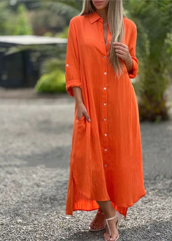 Robe chemise terracotta