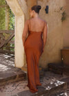 Robe de soirée couleur terracotta