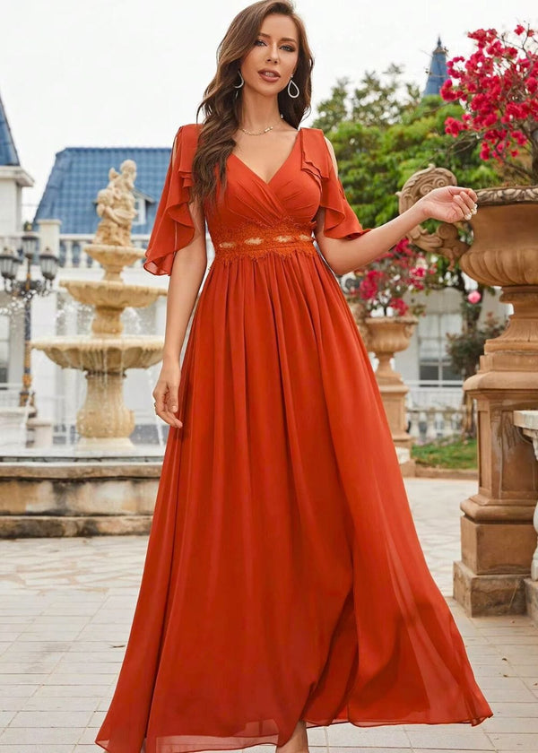 Robe demoiselle d'honneur bohème terracotta