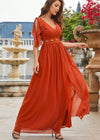 Robe demoiselle d'honneur bohème terracotta