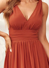Robe longue couleur terracotta
