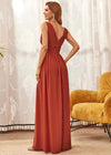 Robe longue couleur terracotta