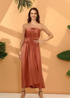 Robe longue dos nu terracotta