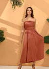 Robe longue dos nu terracotta