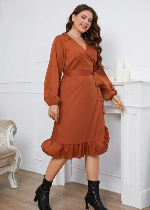 Robe longue terracotta grande taille