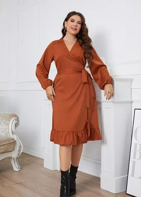 Robe longue terracotta grande taille