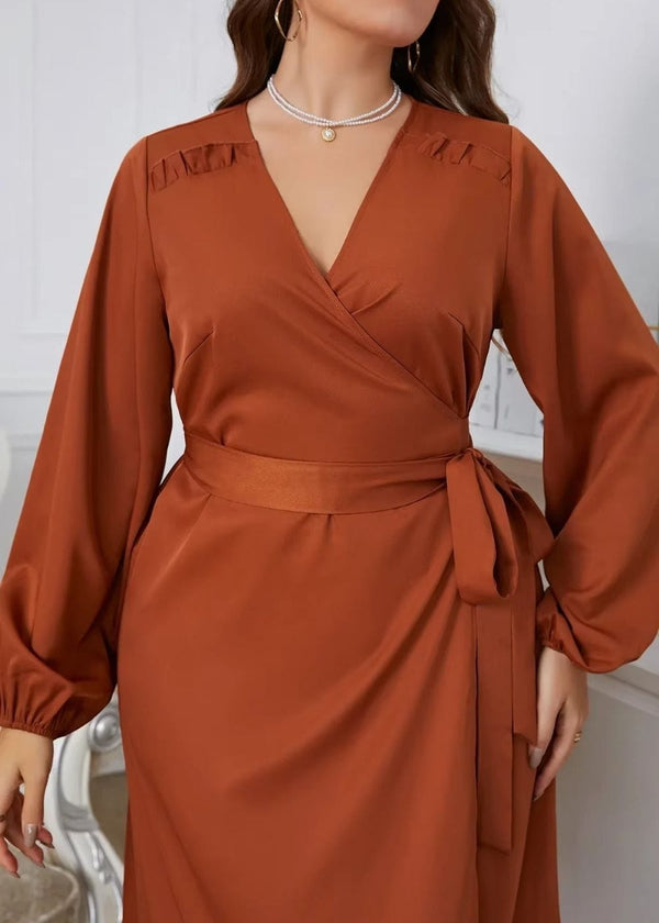 Robe longue terracotta grande taille