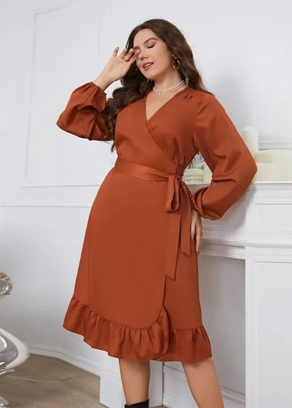Robe longue terracotta grande taille