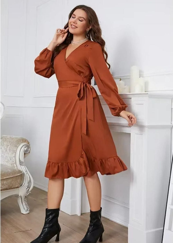 Robe longue terracotta grande taille