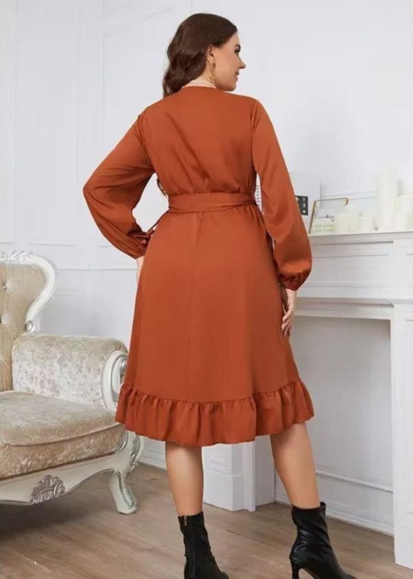 Robe longue terracotta grande taille