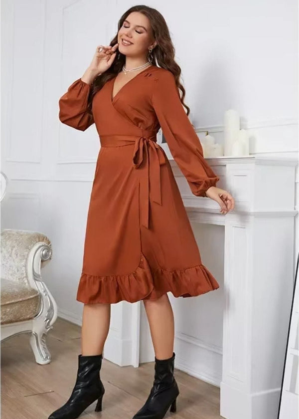 Robe longue terracotta grande taille