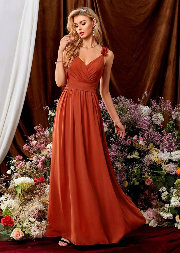 Robe longue terracotta mariage