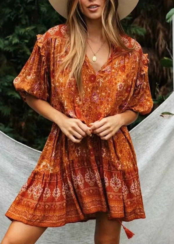 Robe motif terracotta
