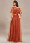 Robe terracotta dentelle