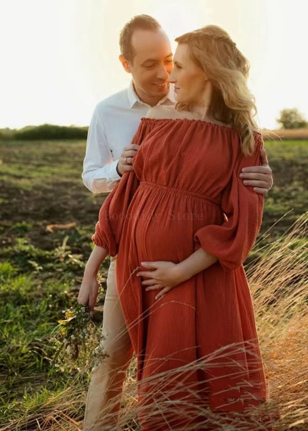 Robe terracotta femme enceinte