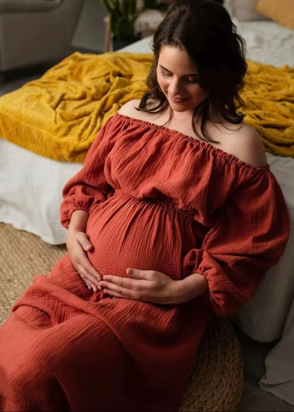 Robe terracotta femme enceinte