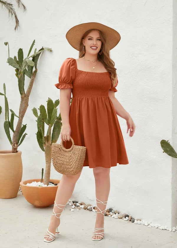 Robe terracotta grande taille