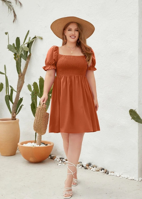 Robe terracotta grande taille