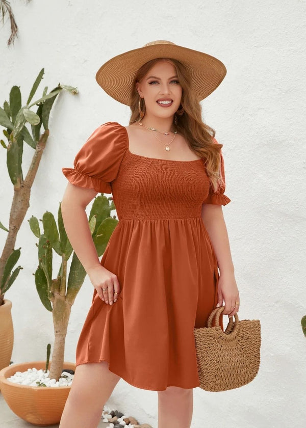 Robe terracotta grande taille