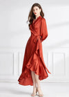 Robe terracotta manche longue